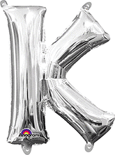 Silver Letter "K" Mylar 16 Inch Balloon